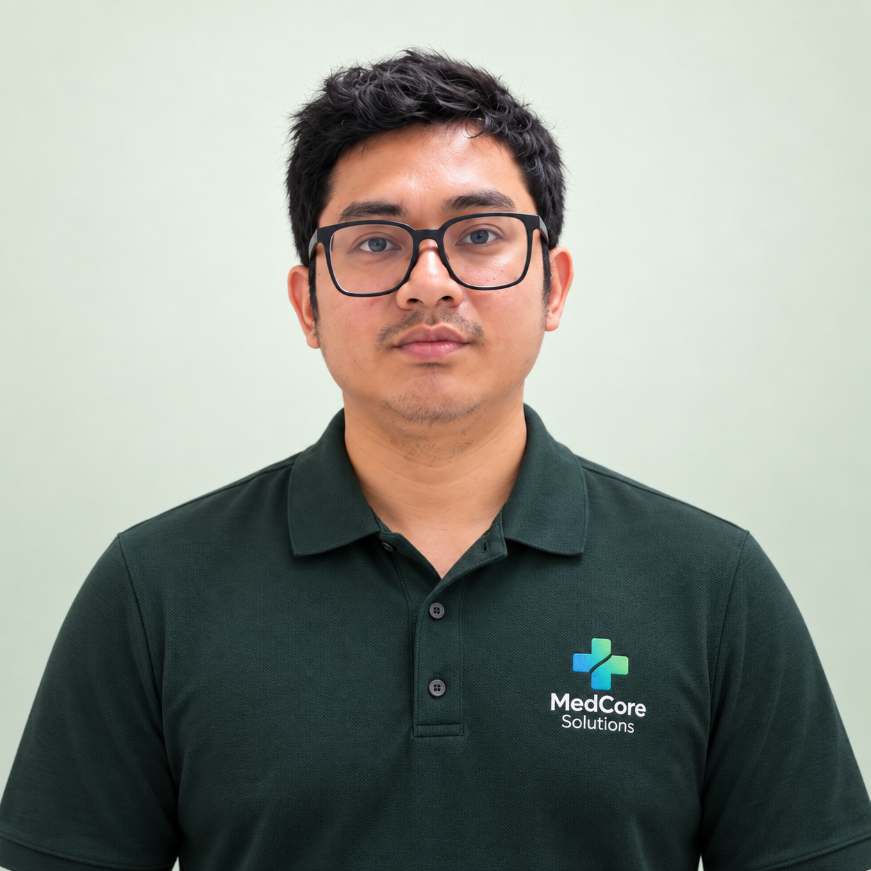 Mark Anthony Valencia in a MedCore Solutions uniform